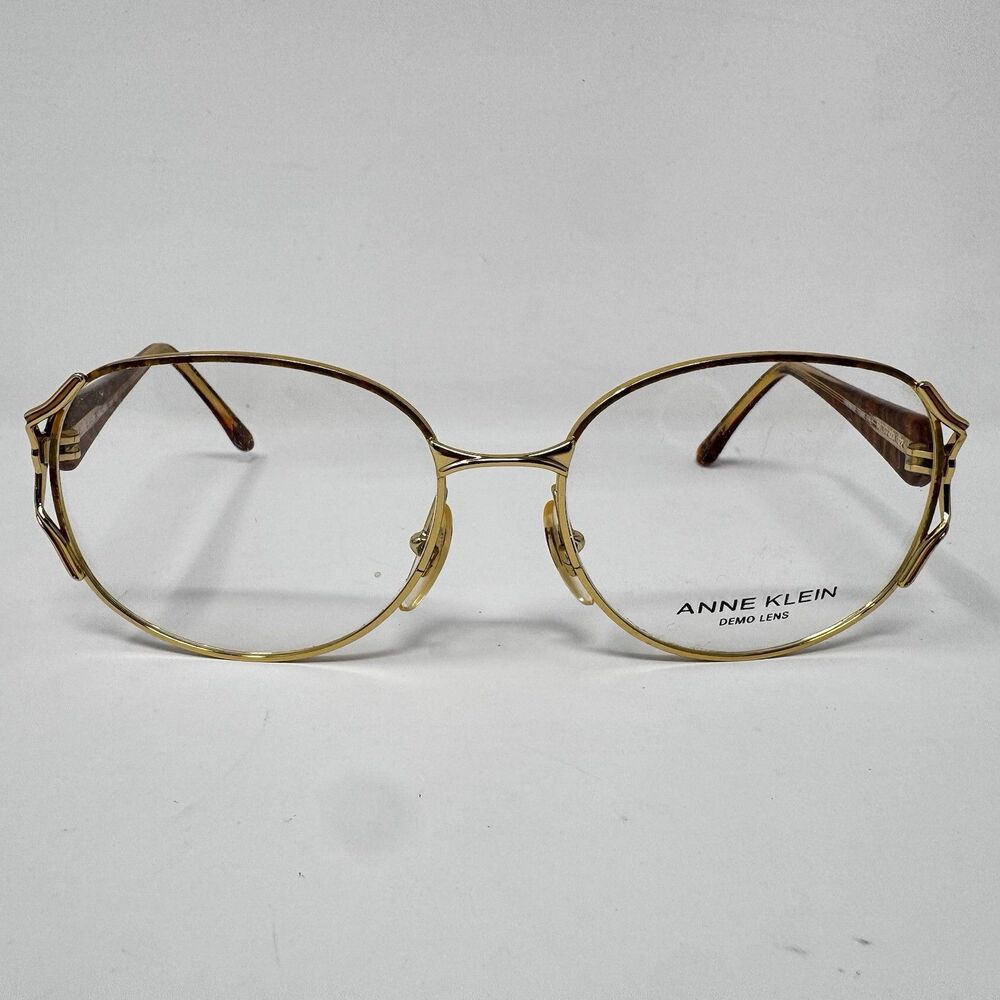 Vintage Anne Klein Valeria 322 Gold Tortoise Eyeglass Frames 56-17-135 New